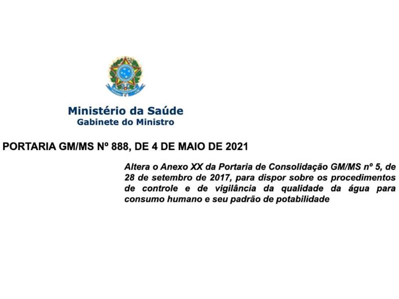 Portaria GM/MS nº 888/2021: Principais tópicos e a importância para a qualidade da água no Brasil